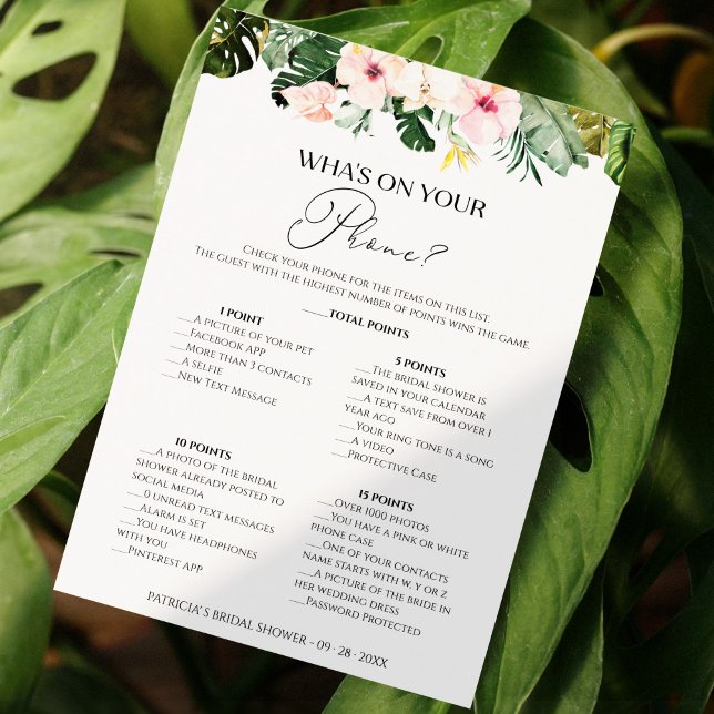 Vad finns på ditt Mobila Tropical möhippa Card? Inbjudningar (Skapare uppladdad)