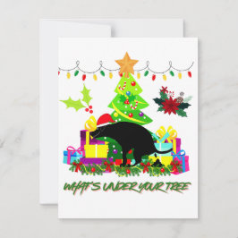 Vad finns under ditt julgran? Retro Holiday Pup Julkort