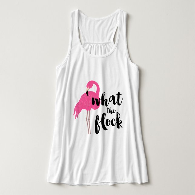 Vad Flock Flamingo Linne Med Racerback (Design framsida)
