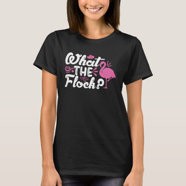 Vad Flock Rosa Flamingo T Shirt (Framsida)