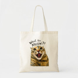 Vad för Meow Roligt Chockad Katt Meme Design Tygkasse