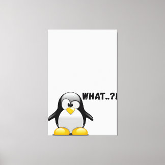 Vad? - Funny Penguin Art Canvastryck