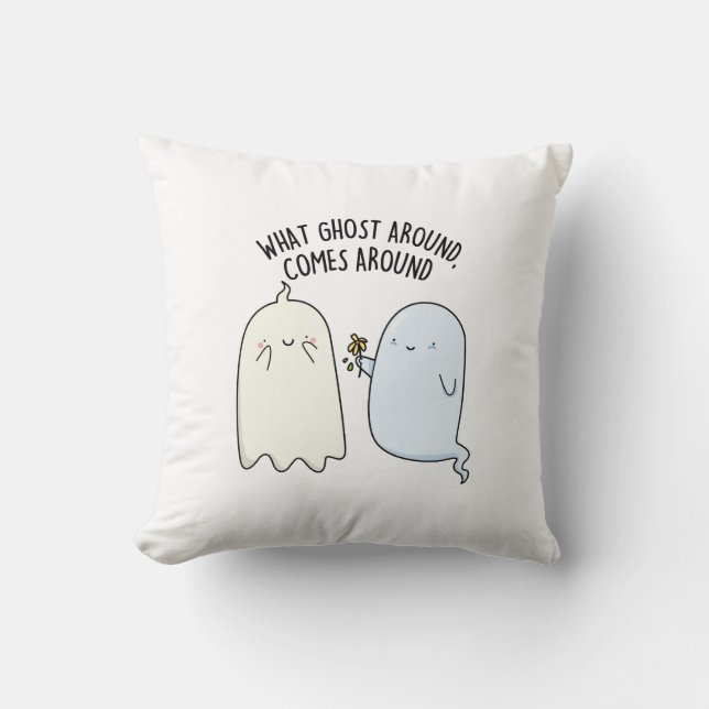 Vad Ghost runt kommer omkring i Halloween Pun Kudde (Framsida)