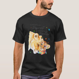 Vad gör att du skiljer dig från Lejona Mamma Autis T Shirt