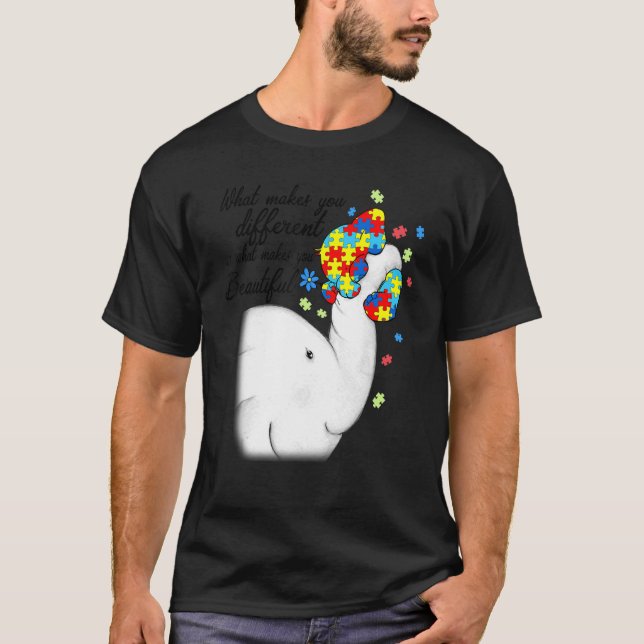 Vad gör dig annorlunda, Elephant Autistic Daughte? T Shirt (Framsida)