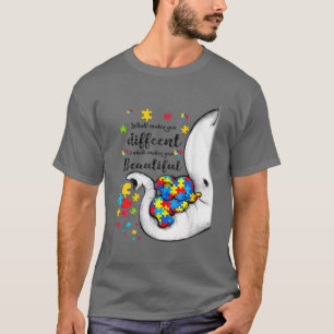 Vad gör dig annorlunda, Elephant Mamma Autism Chi T Shirt