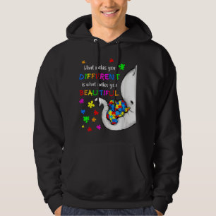 Vad gör dig annorlunda, Elephant Mamma Autism Chil Hoodie