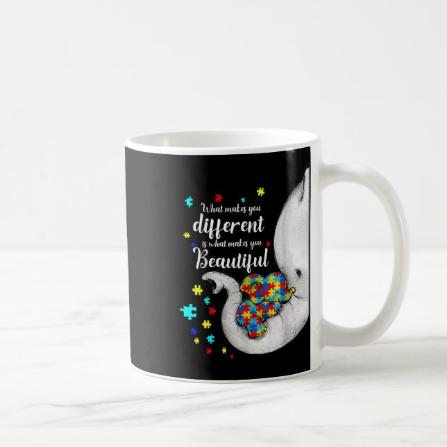 Vad gör dig annorlunda, Elephant Mamma Autism Chil Kaffemugg (Höger)