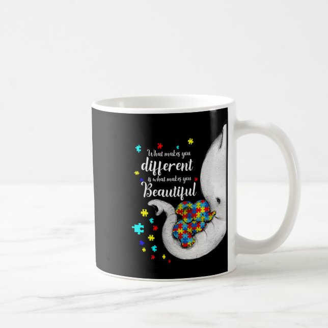 Vad gör dig annorlunda, Elephant Mamma Autism Chil Kaffemugg (Höger)