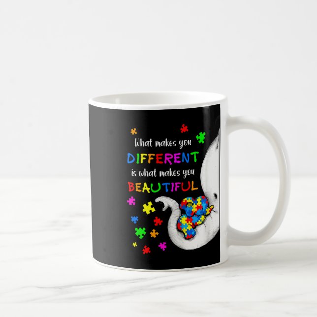 Vad gör dig annorlunda, Elephant Mamma Autism Chil Kaffemugg (Höger)