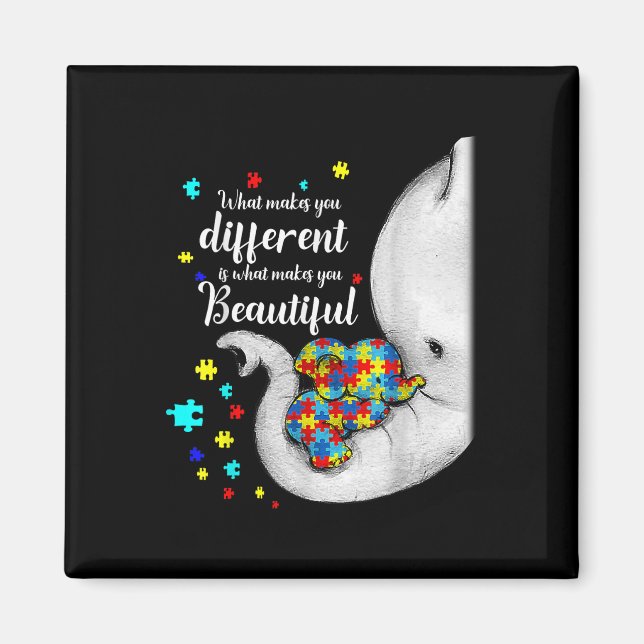 Vad gör dig annorlunda, Elephant Mamma Autism Chil Magnet (Framsidan)