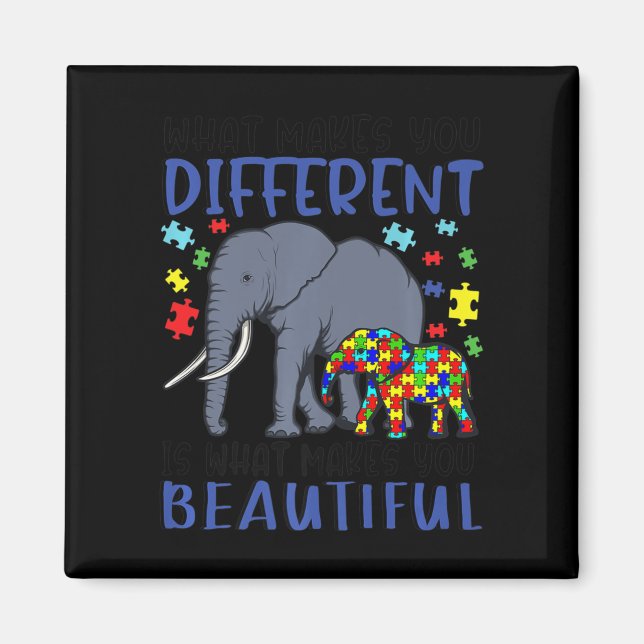 Vad gör dig annorlunda, Elephant Mamma Autism Chil Magnet (Framsidan)