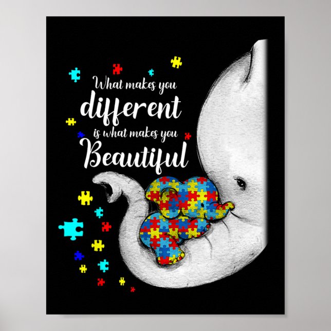 Vad gör dig annorlunda, Elephant Mamma Autism Chil Poster (Framsidan)