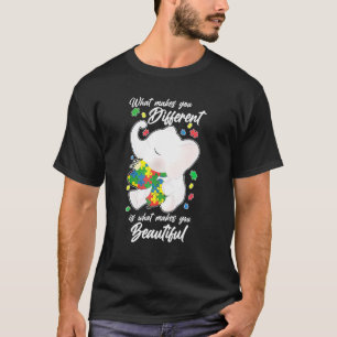 Vad gör dig annorlunda, Elephant Mamma Autism Chil T Shirt