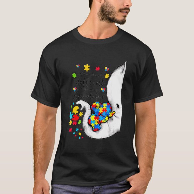 Vad gör dig annorlunda, Elephant Mamma Autism Chil T Shirt (Framsida)