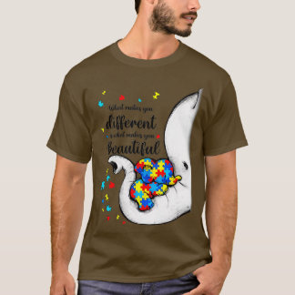 Vad gör dig annorlunda, Elephant Mamma Autism Chil T Shirt
