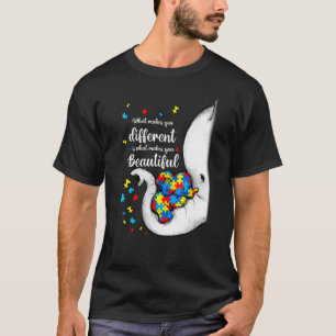 Vad gör dig annorlunda, Elephant Mamma Autism Chil T Shirt