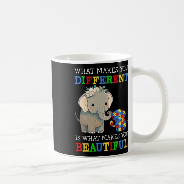 Vad gör dig annorlunda till Elephant Mamma Autism  Kaffemugg (Höger)