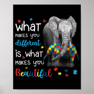 Vad gör dig annorlunda till Elephant Mamma Autism Poster