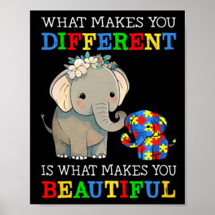 Vad gör dig annorlunda till Elephant Mamma Autism Poster