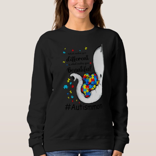 Vad gör dig annorlunda till Elephant Mamma Autism  T Shirt (Framsida)