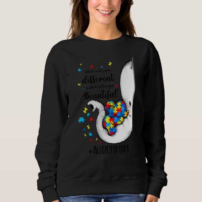 Vad gör dig annorlunda till Elephant Mamma Autism  T Shirt (Framsida)