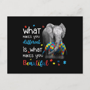 Vad gör dig annorlunda till Elephant Mamma Autism Vykort