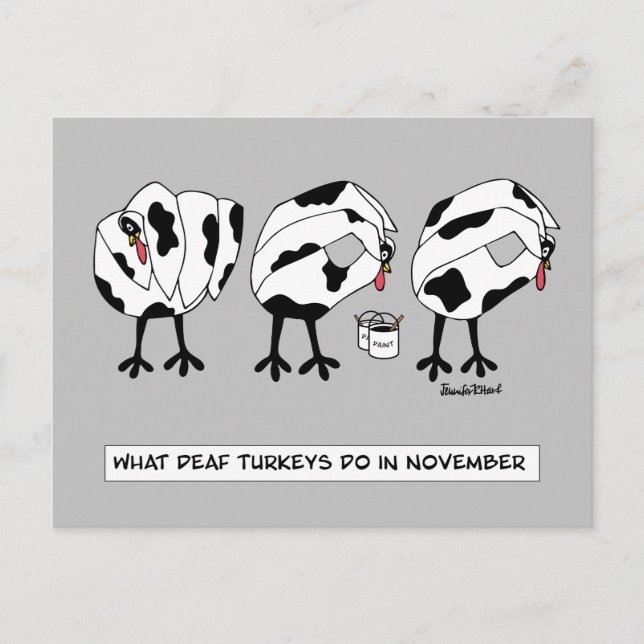 Vad gör Döv Turkey i november? Helg Vykort (Framsida)