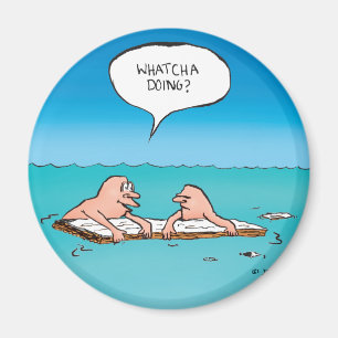 Vad gör du? Skeppsbrottskartong Magnet
