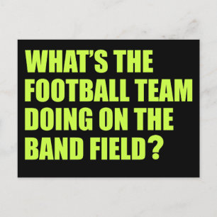 Vad gör fotbollsteamet? School Band Humor Vykort