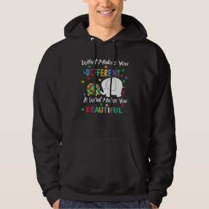 Vad Gör Olika Autism Barn Elefant Mamma Awa Hoodie
