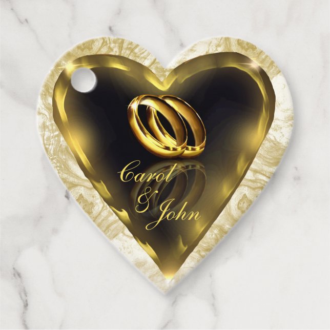 Vad Gud har satt samman (Guld) Bröllop Gåvor Etiketter (Framsida)