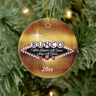 Vad händer i Bunco Faux Guld? Julgransprydnad Keramik