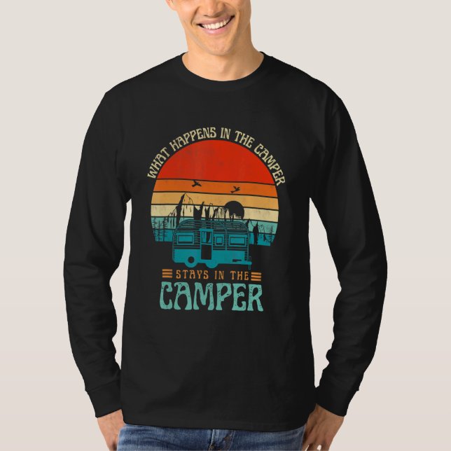 Vad händer i Camper Camping med Ord? T Shirt (Framsida)