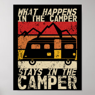 Vad händer i Camper Caravan Camping Retro? Poster