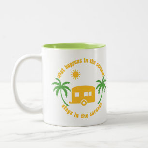 Vad händer i Caravan Stays i Caravan? Två-Tonad Mugg