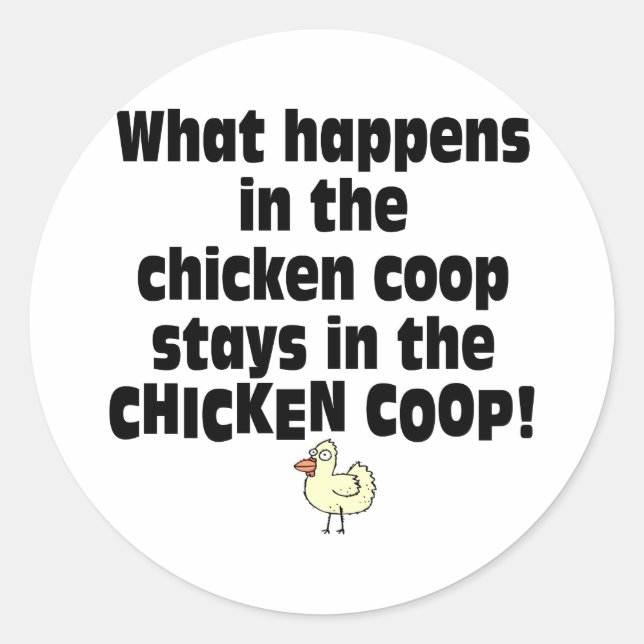 Vad händer i Chickkooperativet? Runt Klistermärke (Framsida)