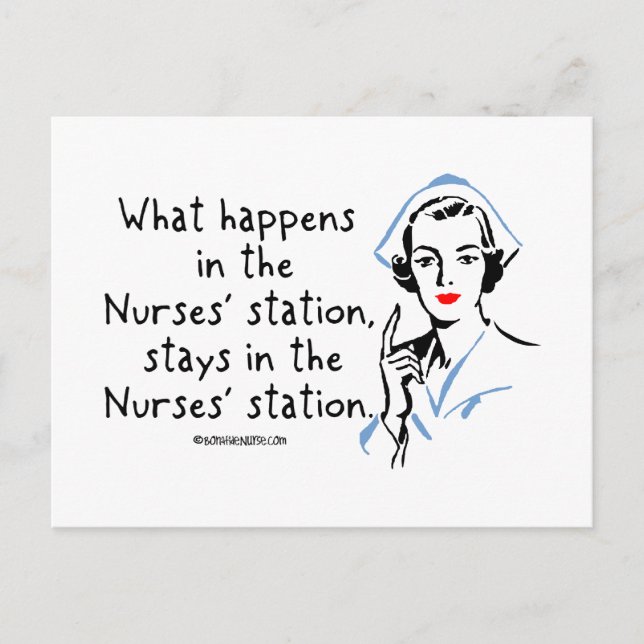 Vad händer i Nurses Station? Vykort (Framsida)