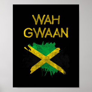 Vad händer Jamaica Flagga Jamaicansk stolthet Regg Poster