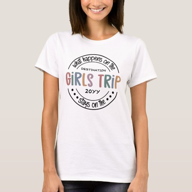 Vad händer med Girls Resa Anpassningsbar Girls Hel T Shirt (Framsida)