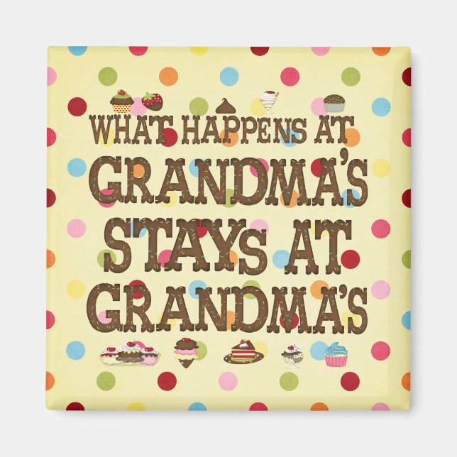Vad händer med mormor? magnet (Framsidan)