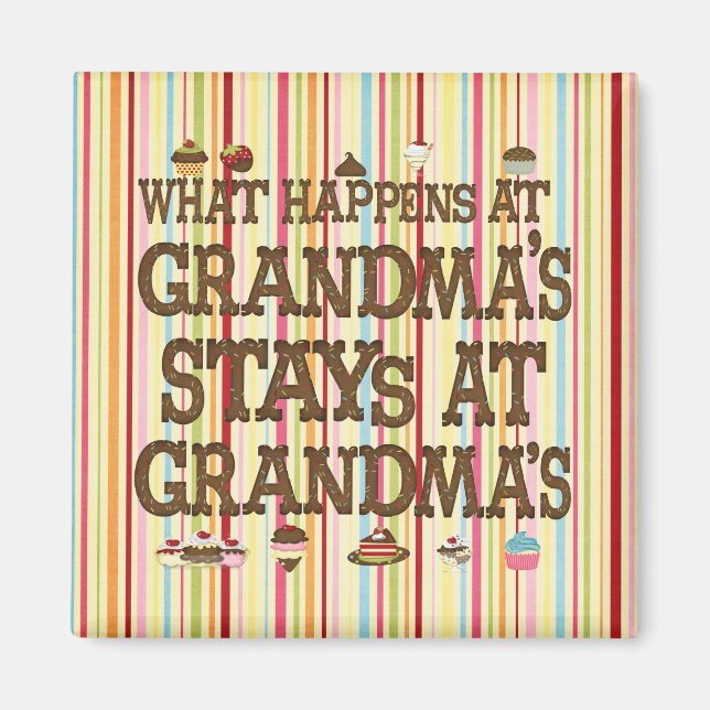 Vad händer med mormor? magnet (Framsidan)