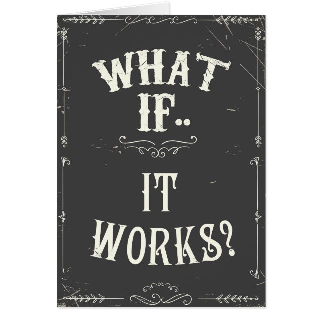 Vad händer om det fungerar? hälsningskort (Framsidan)