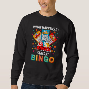 Vad Händer På Bingo Stannar På Bingo Män Kvinnor Lång Ärmad Tröja