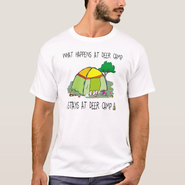Vad händer på hjortlägret tee shirt (Framsida)