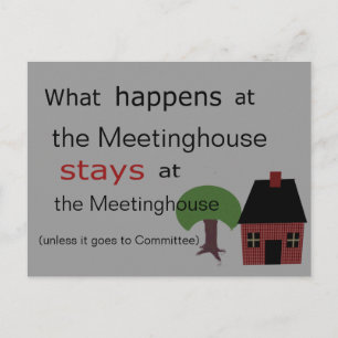 Vad händer på Meetinghouse? Vykort