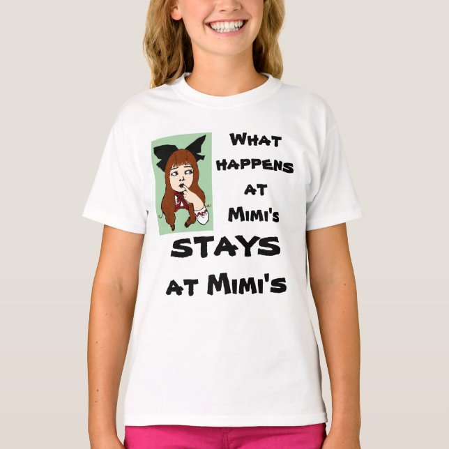 Vad händer på mimis… skjorta tee shirt (Framsida)