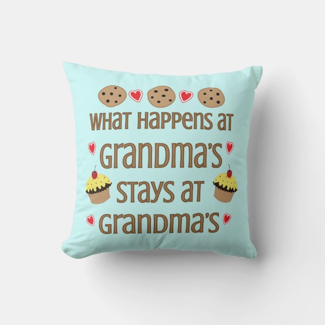 Vad händer på mormor dekorativa dekorativ kudde (Framsida)