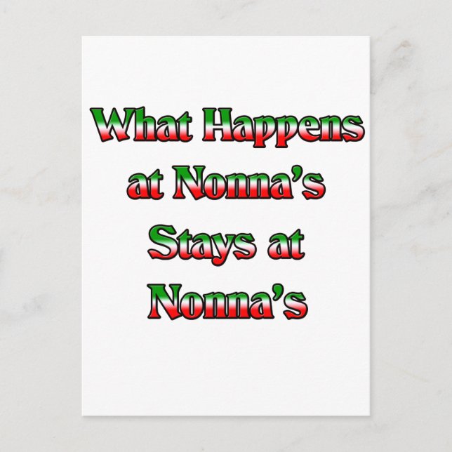 Vad händer på Nonnas, Stays på Nonnas? Vykort (Framsida)