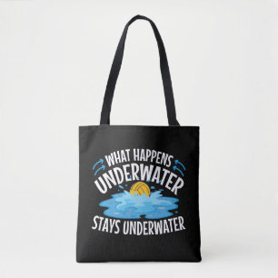 Vad händer under Underwater Funny Vatten Polo Tygkasse